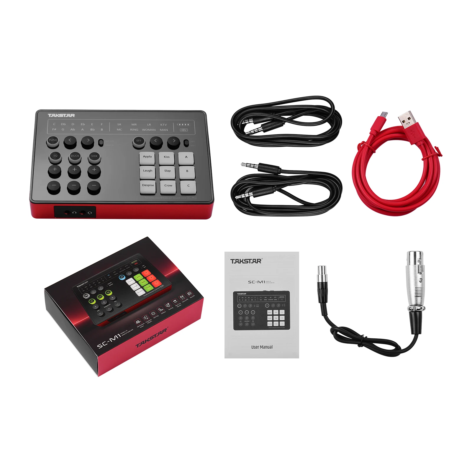 TAKSTAR SC-M1 Портативная звуковая карта для прямой трансляции с DSP телефона планшета