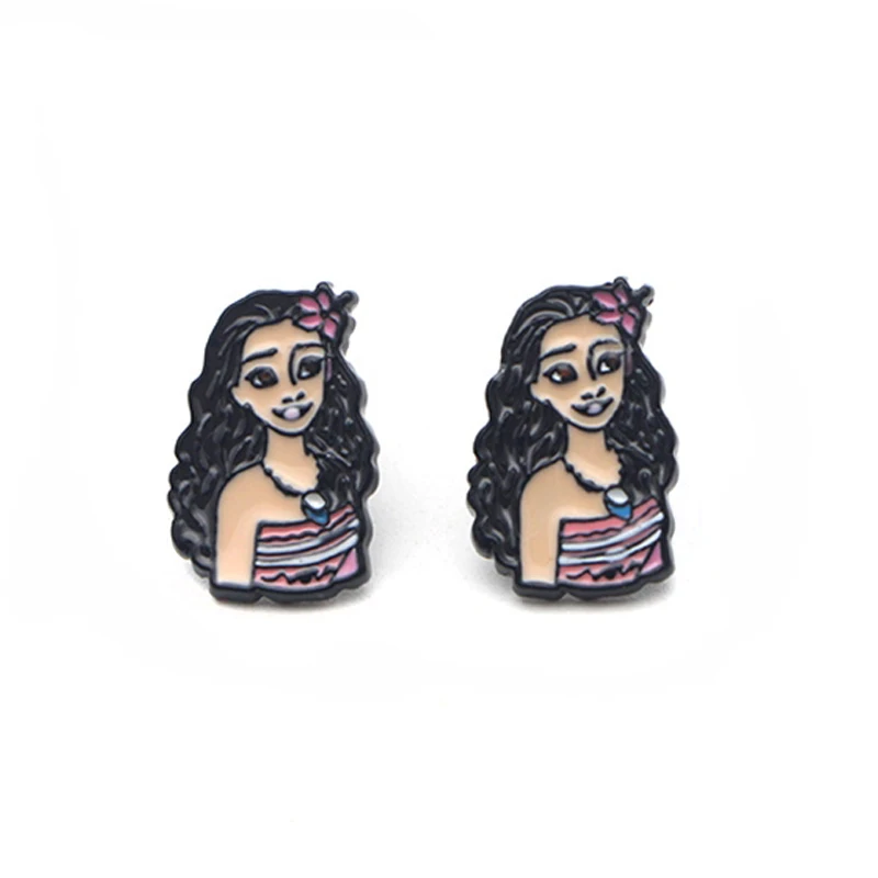 

LB1691 Anime Moana Pierce Ear Stud Earrings kids Cute Earrings For Womens Enamel Earrings Kids Girls Jewelry Accessories