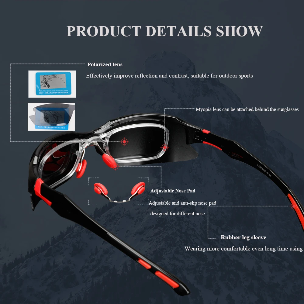 Профессиональные поляризованные велосипедные очки COMAXSUN для вождения рыбалки