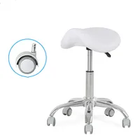 Ergonomic Adjustable Saddle Stool (Without Back) Ergonomic Swivel Chair with Wheels for Dental Office Massage Clinic Spa Salon