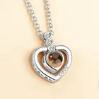 Ожерелье для пары с проекцией в виде сердца я тебя люблю на 100 языках романтическое ожерелье с кулоном для женщин и мужчин Рождественский подарок чокер 2021