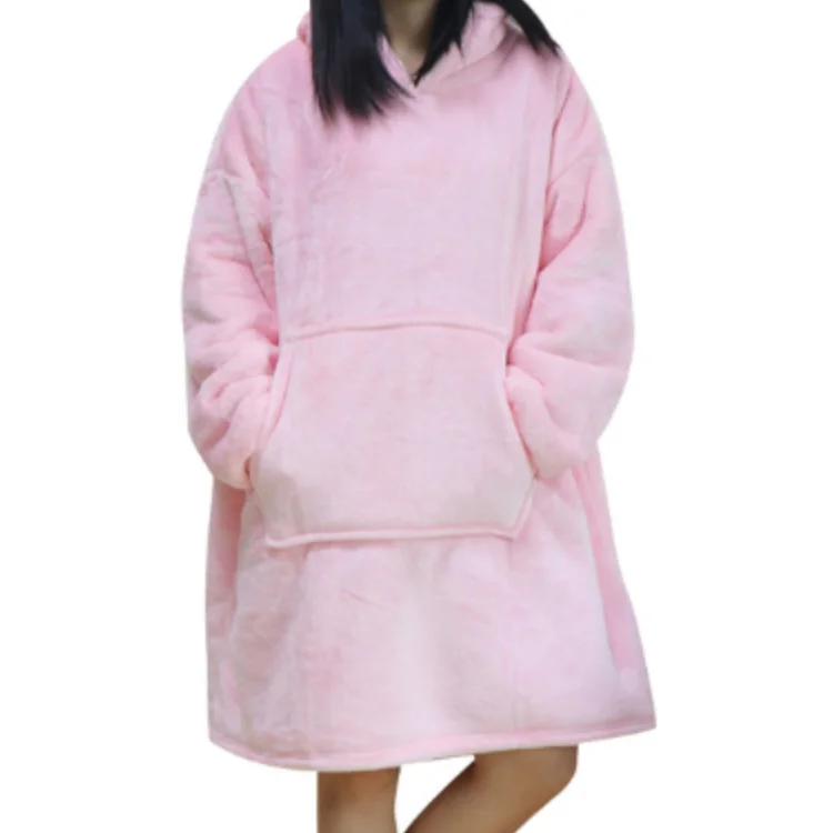 Женское одеяло с капюшоном зимнее плюшевое флисовое пригодное для носки и