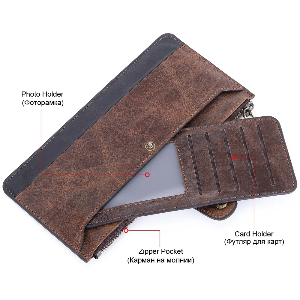 GENODERN 2020 Новый Для мужчин сцепления кошелек со съемным футляром держатель для