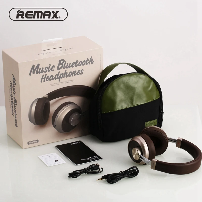 Remax Rb-500Hb Bluetooth V4.1 наушники Беспроводная гарнитура с Hd микрофоном шумоподавление Hifi Звук 3D стерео бас для смартфона