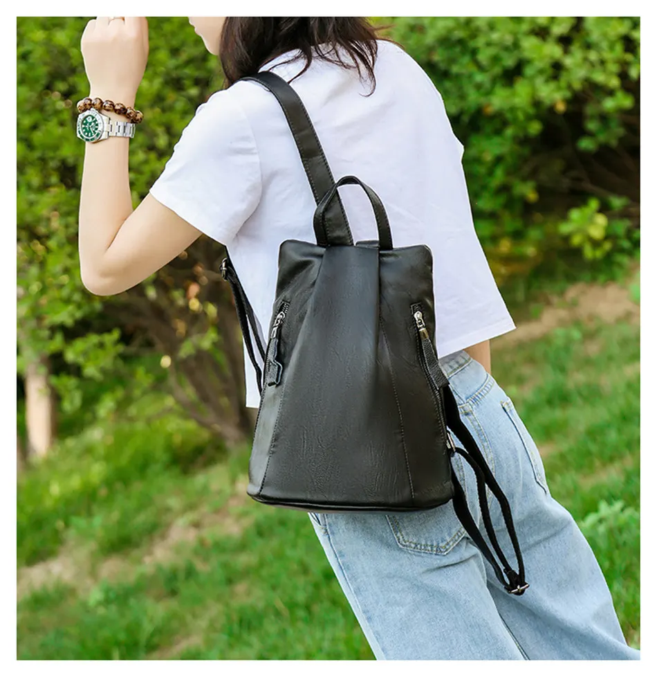 Женский кожаный рюкзак женская сумка на плечо Sac a Dos винтажный женский рюкзак высокого качества Школьные сумки высокой емкости школьные рюкзаки для девочек элегантный дизайн