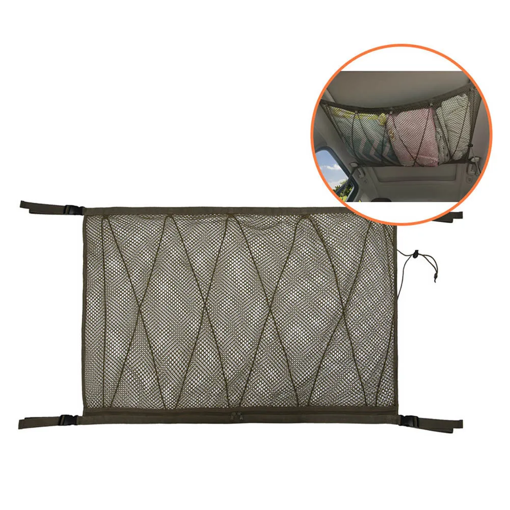 

Durable Car Double/Single Layer Zipper Drawstring Mesh Storage Bag Toy Organizer