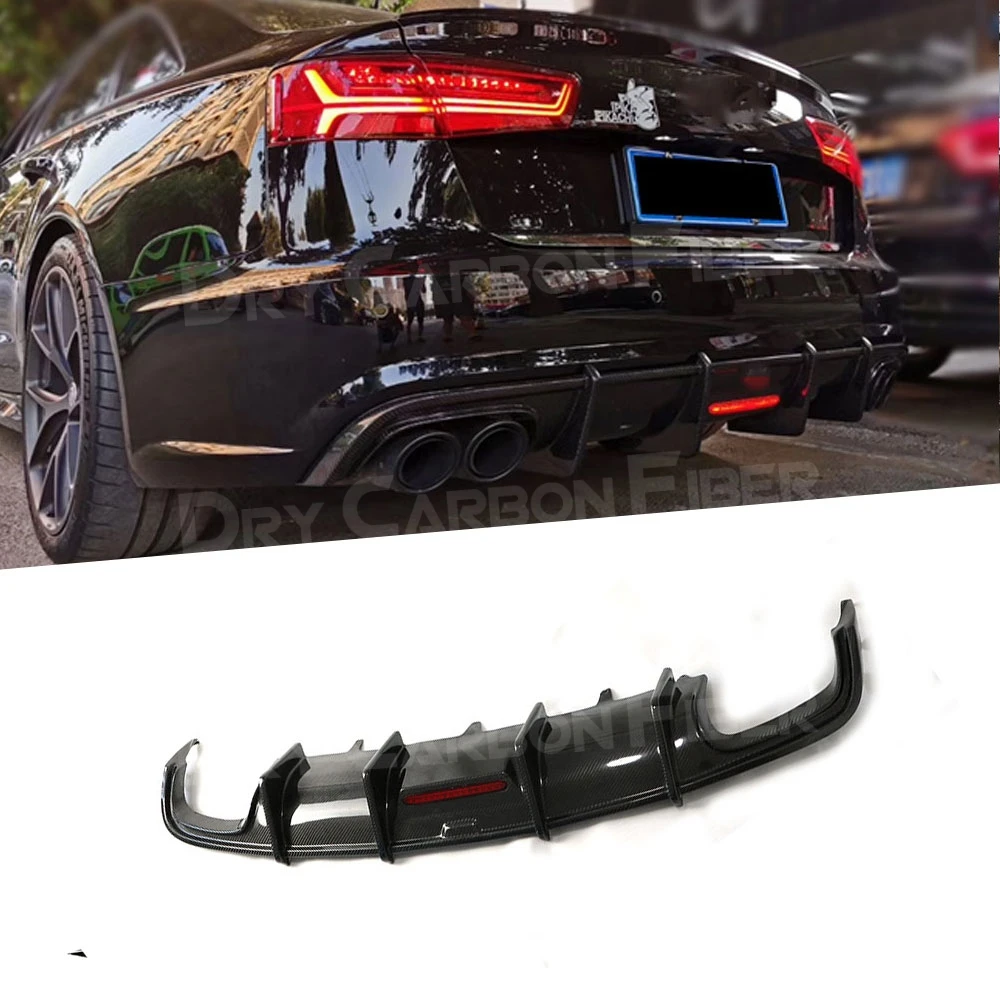 Задний диффузор из углеродного волокна спойлер для Audi A6 S6 C7.5 Sline 2016 2018 (не