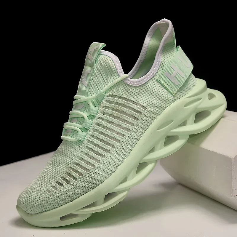 Мужская повседневная обувь зеленый светильник дышащая прогулочная мужские