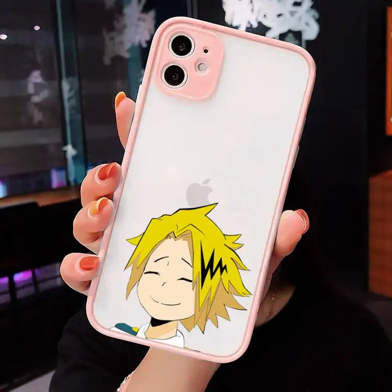 

Denki Kaminari cartoon anime Phone Case Matte Transparent for iPhone 7 8 11 12 s mini pro X XS XR MAX Plus cover funda