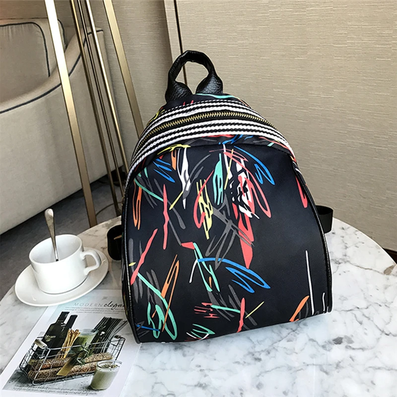 Женский рюкзак на молнии с цветочным принтом в стиле ретро ​​женский школьный