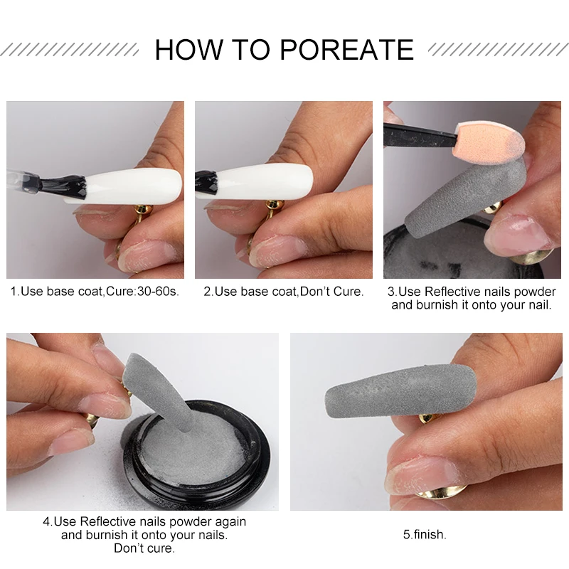 MIZHSE 1 коробка блестящий порошок для ногтей белый серый хайлайтер в темноте