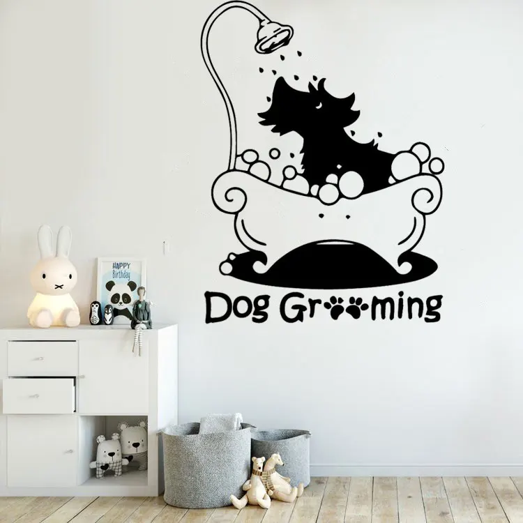 

Наклейка на стену для ухода за собаками, съемные украшения для домашних животных, художественные переводки, съемные обои для домашних живот...