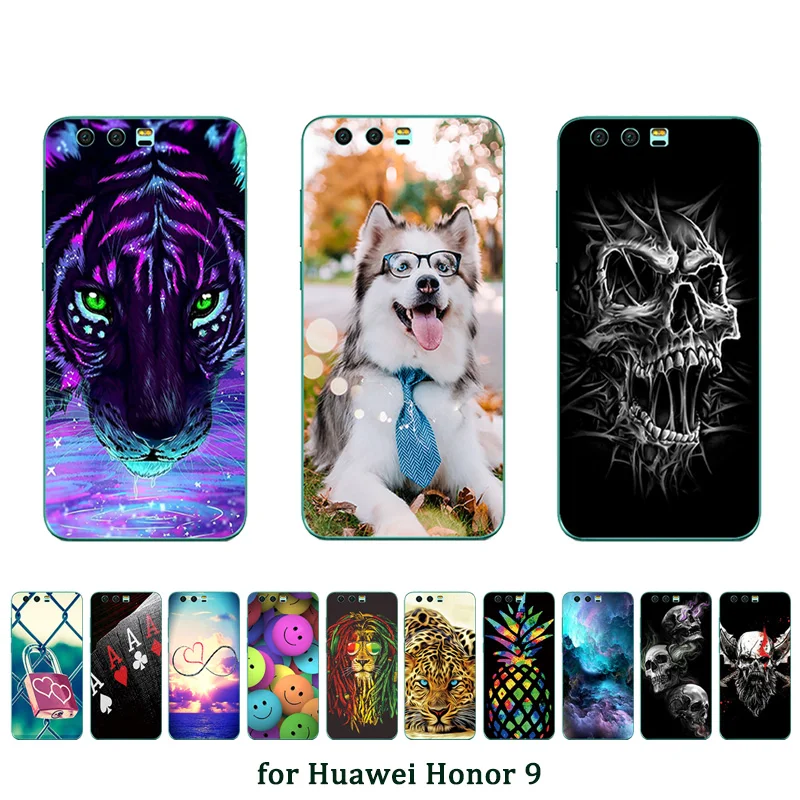 Силиконовый чехол Fundas для Huawei Honor 9 Dangou чехлы с принтом Премиум из ТПУ мягкие сумки