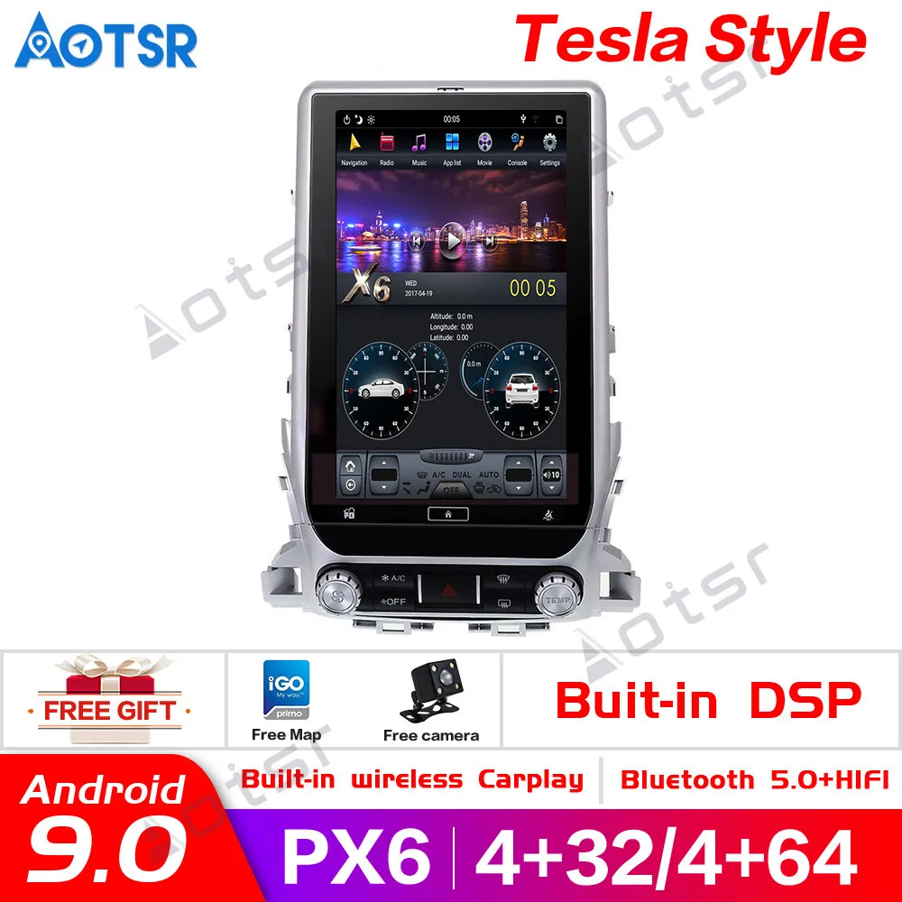 

Автомобильный GPS-навигатор PX6 DSP, 13,6 дюйма, Android 9,0, для TOYOTA LAND CRUISER LC200 2016 +, головное устройство, автомагнитола, стерео, мультимедийный плеер