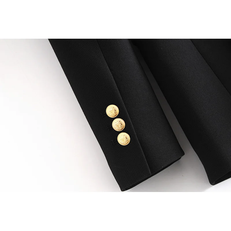 

FELIN 2021 Za Blazer Women New Metal Double Breasted Woollen Blazers Office Ladies Coat Vintage Female Outerwear Chic Tops