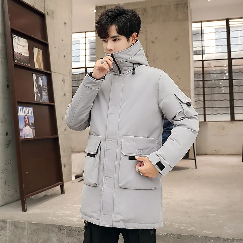 2019 зимняя повседневная куртка с капюшоном мужская пуховая большого размера мода