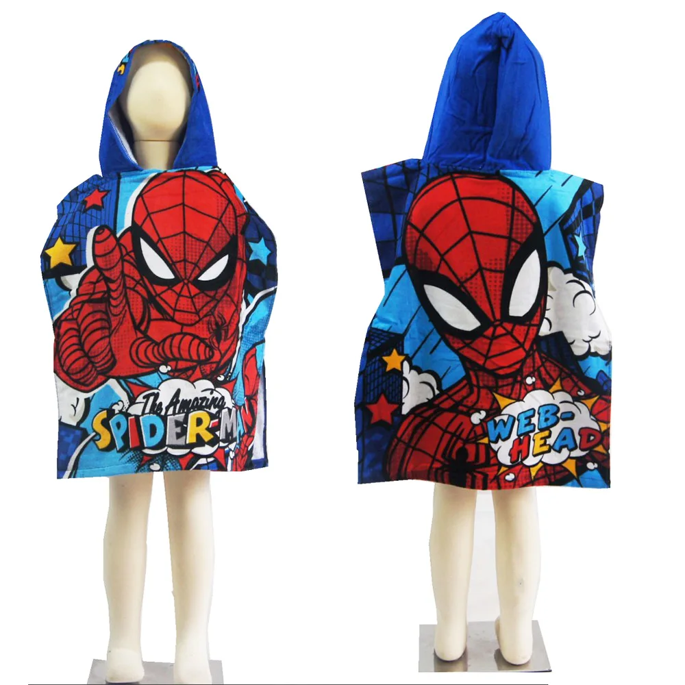 Дисней красный Человек паук Микки Маус Дошкольное детское банное полотенце с