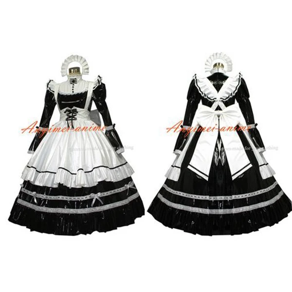 

Sexy sissy maid PVC dress lockable Uniform cosplay costume Tailor-made[G407]