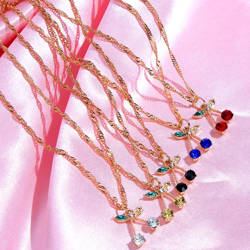 Женское ожерелье с кулоном в виде вишни JUST FEEL корейское колье