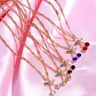 Женское ожерелье с кулоном в виде вишни JUST FEEL, корейское колье золотистогосеребристого цвета, вечерние пляжные украшения