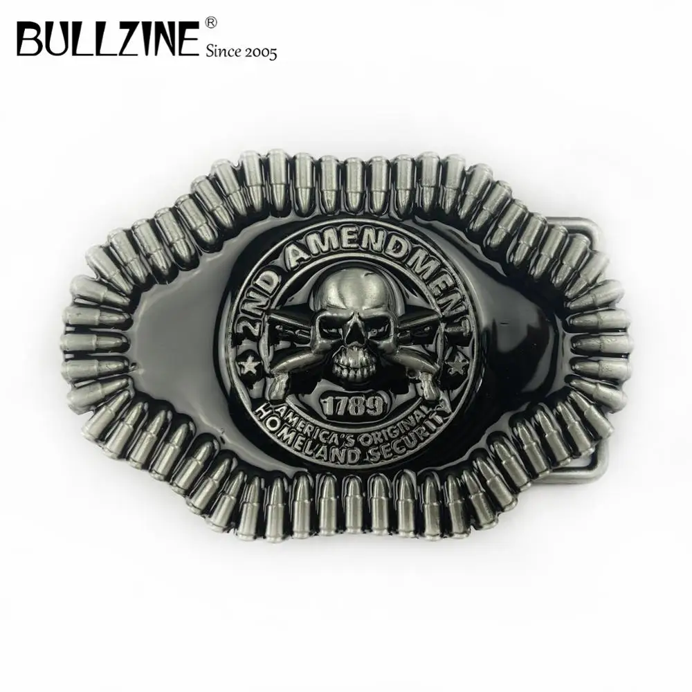 В Bullzine Череп Пряжка на ремешке с пулями магическое Оловянное ожерелье отделка FP