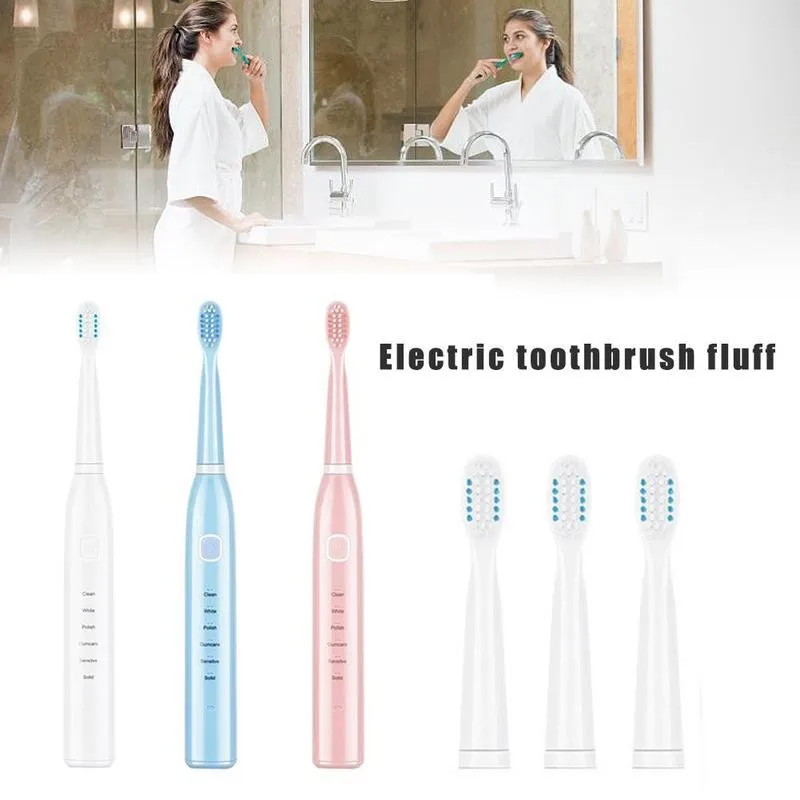 

Sonic Electric Toothbrush 5 Modes 4 Brush Heads USB Rechargeable Oral Clean Tooth Brush Removal Plaques Stain Toothbrush