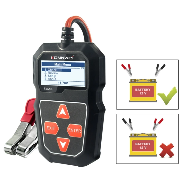 

Car Motorcycle Battery Tester 12V 6V Battery System Analyzer 2000CCA Charging Cranking Test Tools for the Car