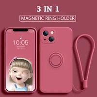 original liquid silicone magnetic case for iphone 13 mini 12 11 pro max xs xr i se 2020 8 7 6s plus apple cover ring soft capa