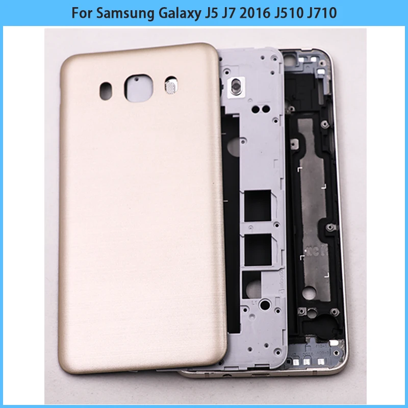 Для Samsung Galaxy J5 J7 2016 J510 J710 Передняя средняя рамка задняя крышка батарейного отсека
