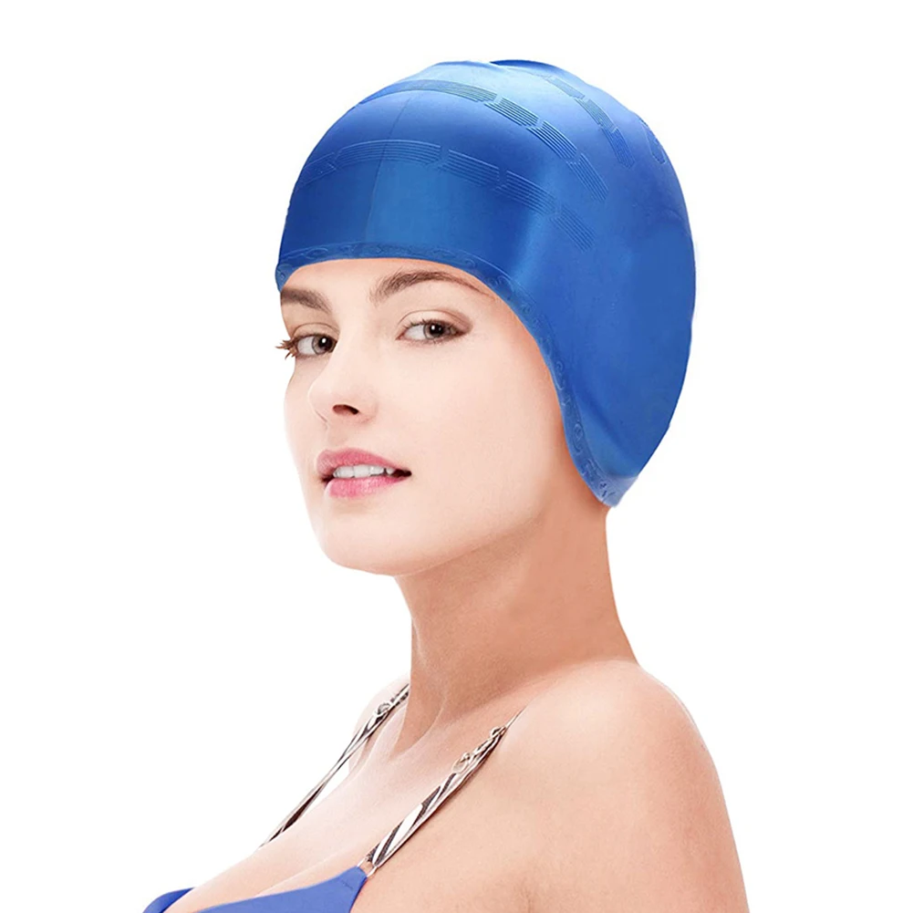 Силиконовая шапочка для плавания женщин и взрослых эластичная