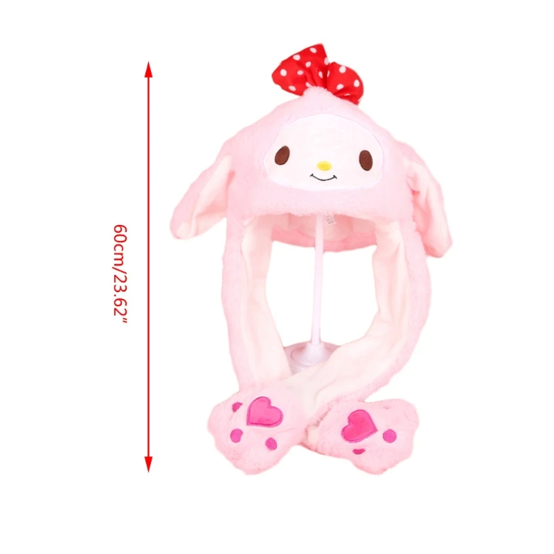 

Adult Kids Light Up Plush Animal Hat with Moving Long Ears Cartoon Animal LED Glowing Earflap Cap Stuffed Toys Party Photo Prop