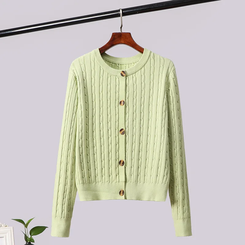 

Makuluya Новинка женский шикарный винтажный милый весенне-летний тонкий Morandi карамельных цветов Универсальный вязаный свитер Кардиган Пальто L6