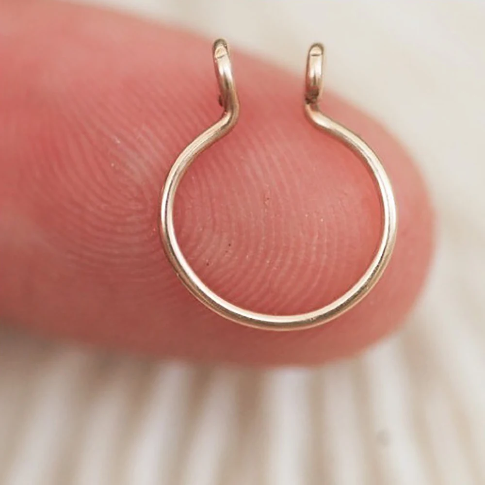 Не требуется пирсинга зажим для носа кольцо медицинский титан поддельное панк