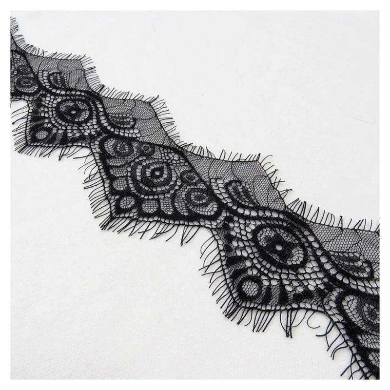 3 м/лот вышитая кружевная лента для ресниц черно белое платье Свадебное кружево
