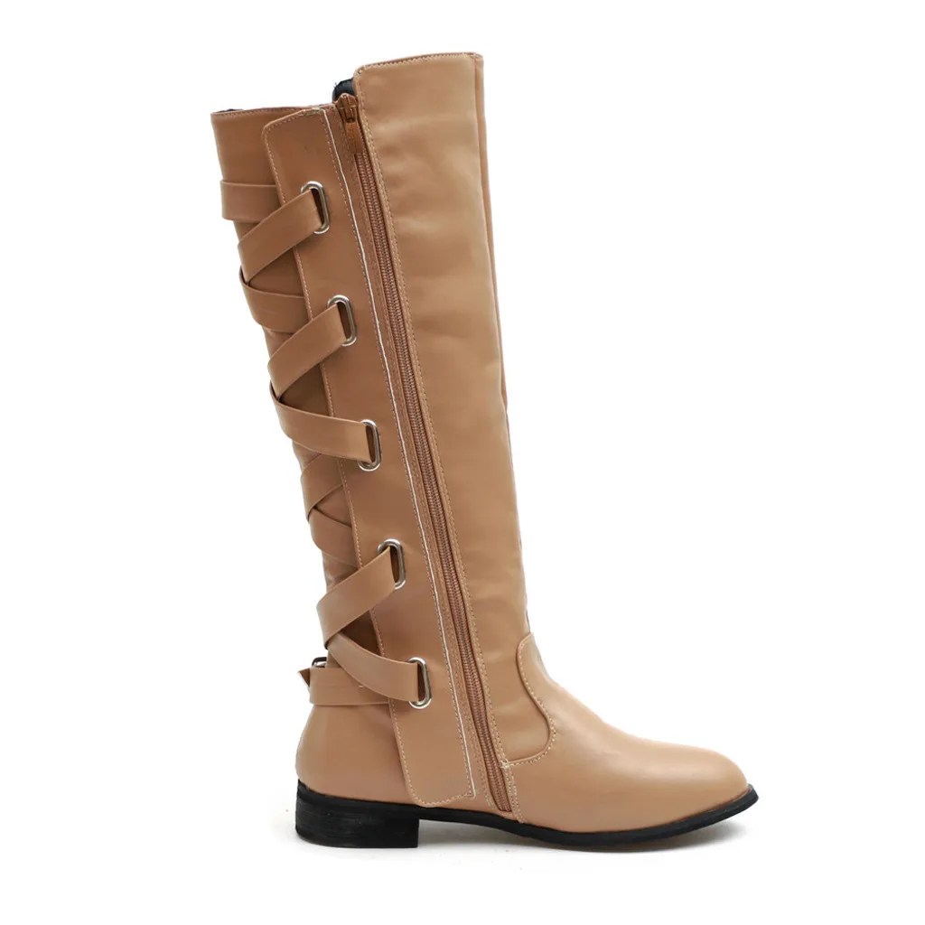 Обувь; женские ботинки; zapatos de mujer; женские ботинки; зимние высокие сапоги до колена с перекрестными ремешками; Теплая обувь в ковбойском стиле