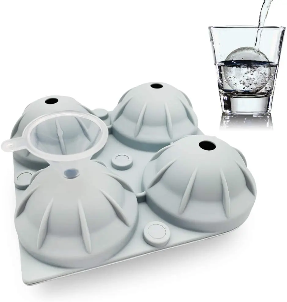 Сферический лед поднос пищевой силикон 4 отверстия форма для льда кубик