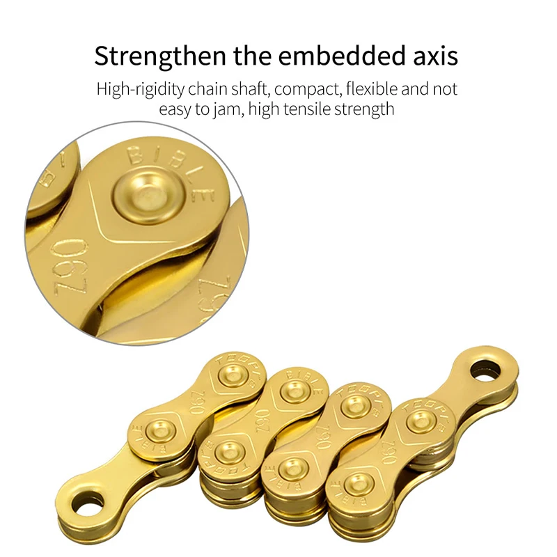 8/9/10/11 цепь для скоростного велосипеда горная дорожного с золотым покрытием 116