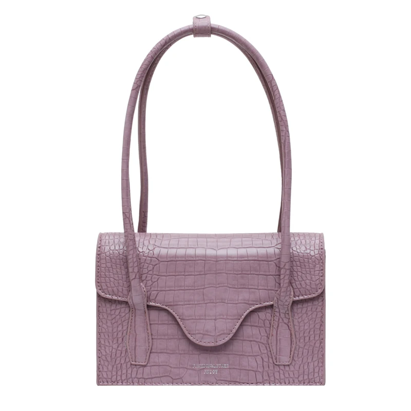 

Stone Pattern Purple PU Leather Shoulder Bags For Women 2021 Simple Handbags Female Fashion Hand Bag Lady Totes