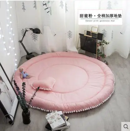 145cm Cotton Reversible Carpet,Pope Woven Carpet Woven Solid Color Round Rug Cushion Circular living Room Bedroom Rug - Цвет: Шоколад