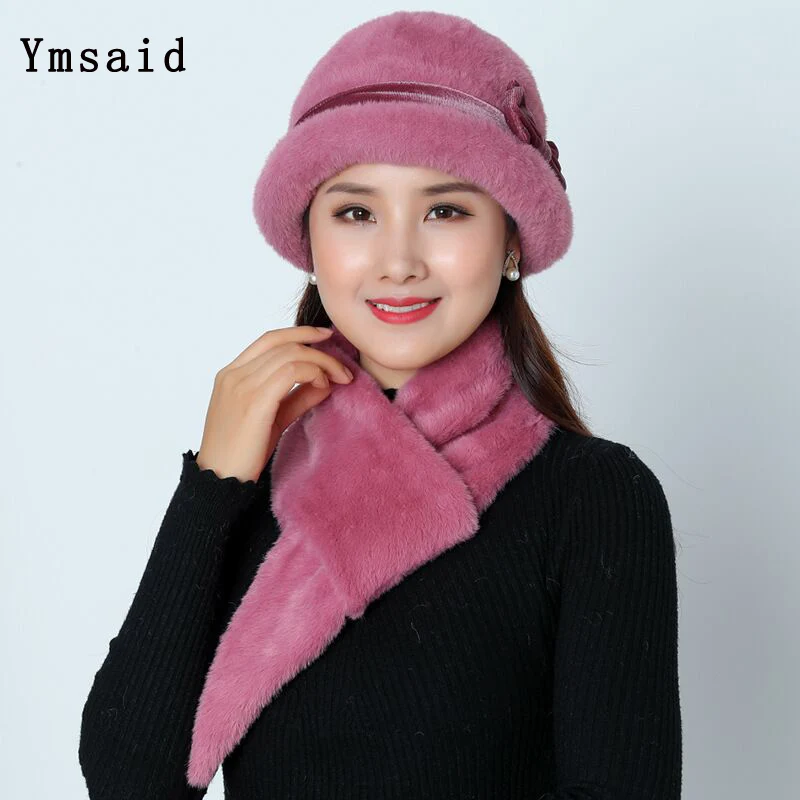 Зимняя шапка норковые плюшевые теплые вязаные шапки с бантом головной убор