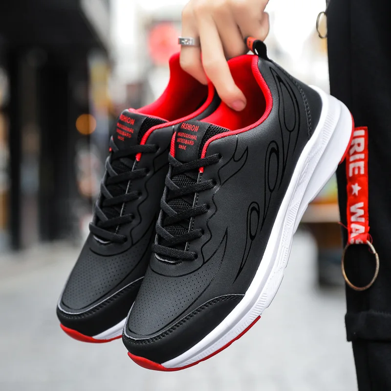 

Four Seasons New Leather Men's Shoes Fashion Sports Casual Shoes Youth Wild Running Travel Shoes