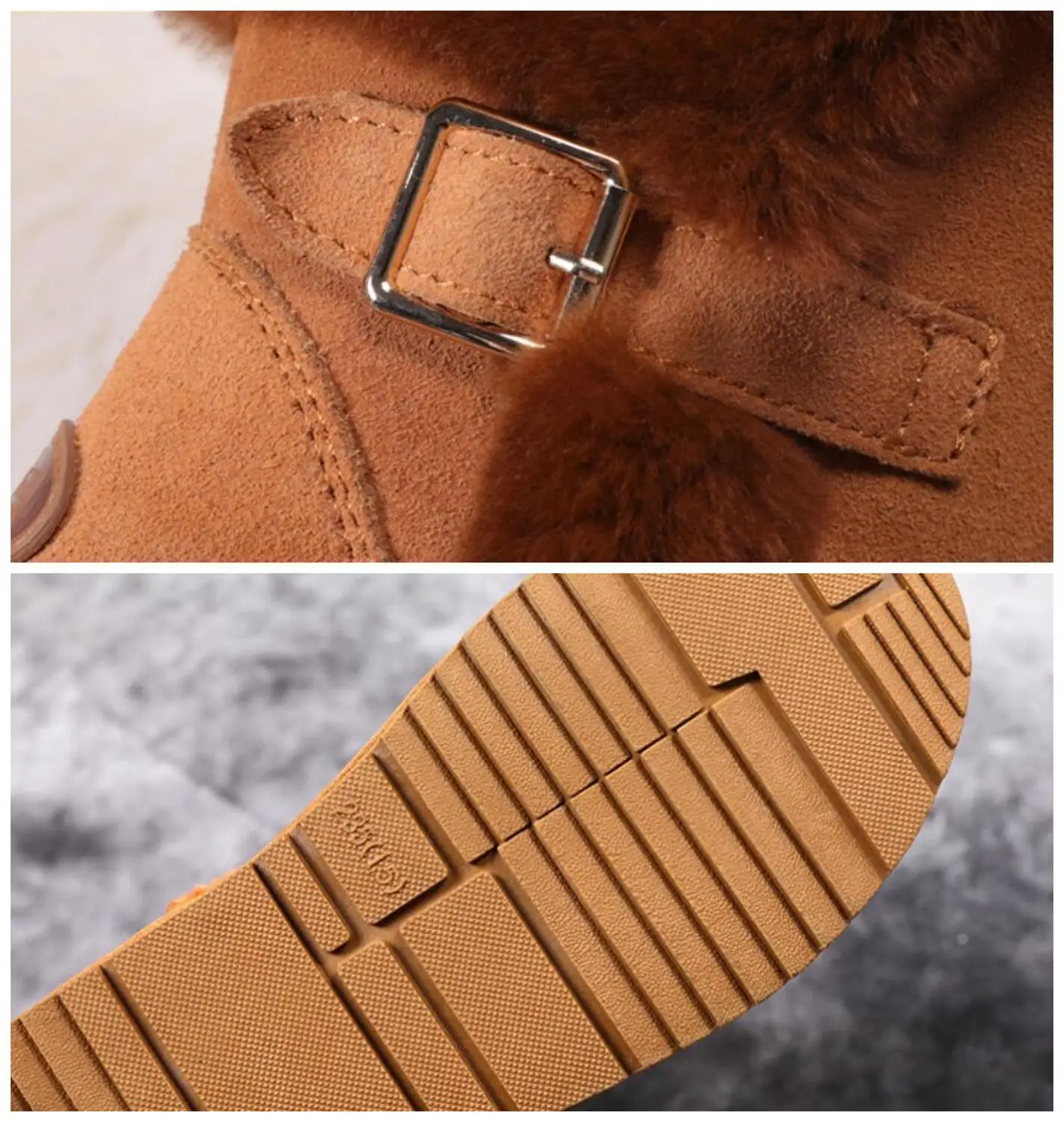 Зимние сапоги из натуральной кожи с кроличьим мехом женские ботильоны высокого