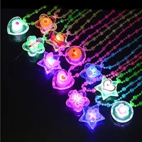 night novelty flash night pendant necklace led flash cartoon light childrens party toys for kids play glow in the dark toys e
