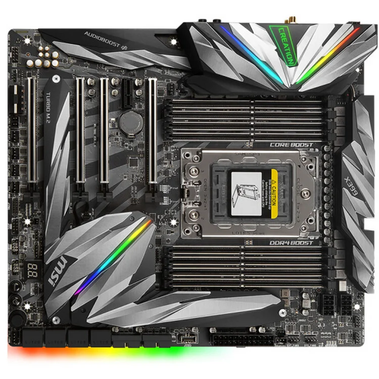 

MSI MEG X399 CREATION motherboard AMD / TR4 interfaceE- ATX motherboard Overclocking Gaming Motherboard