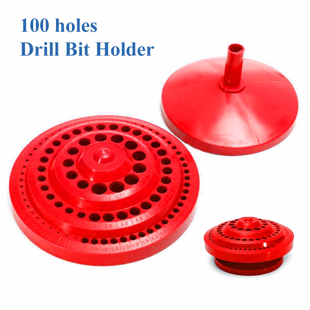 

PP Drill Bits Holder 1-13mm Storage Case Rotary tool case Large capacity Red 1X