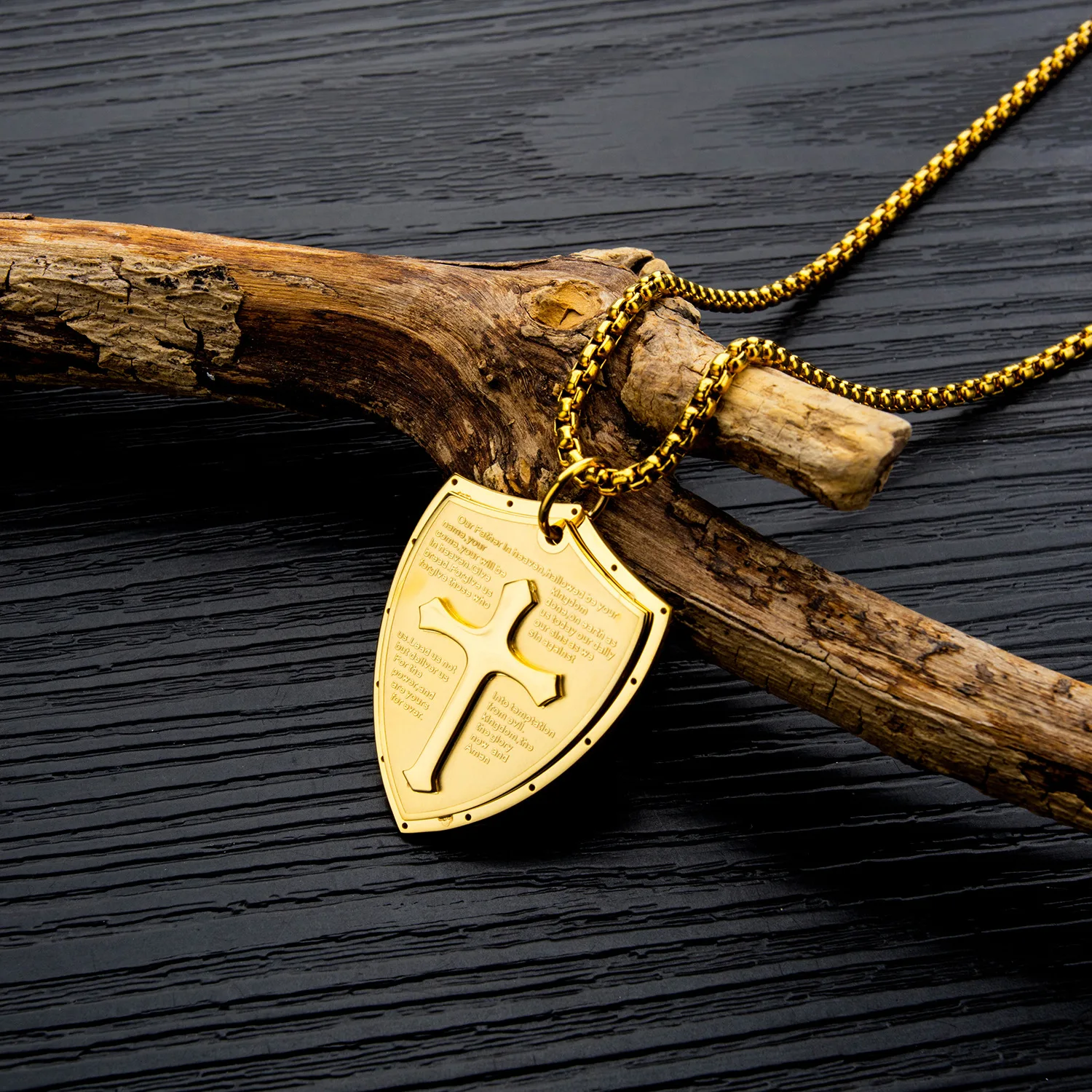 Мужское ожерелье с подвеской крестом из нержавеющей стали|Ожерелья подвеской| |