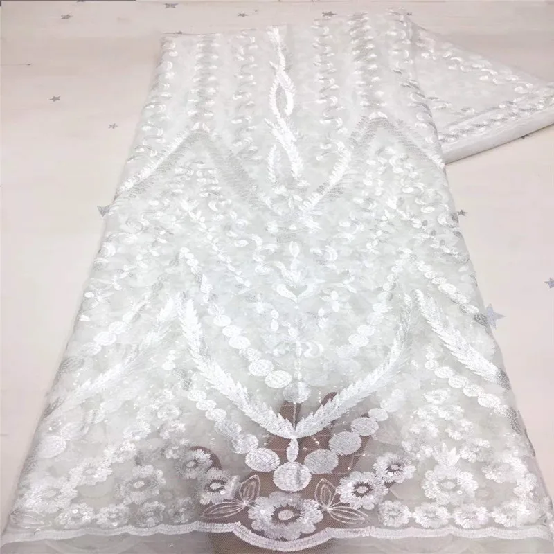 

2021 белого цвета в нигерийском стиле, зеленая футболка и кружевные ткани Высокое качество африканская сетчатая кружевная ткань с пайетками ...