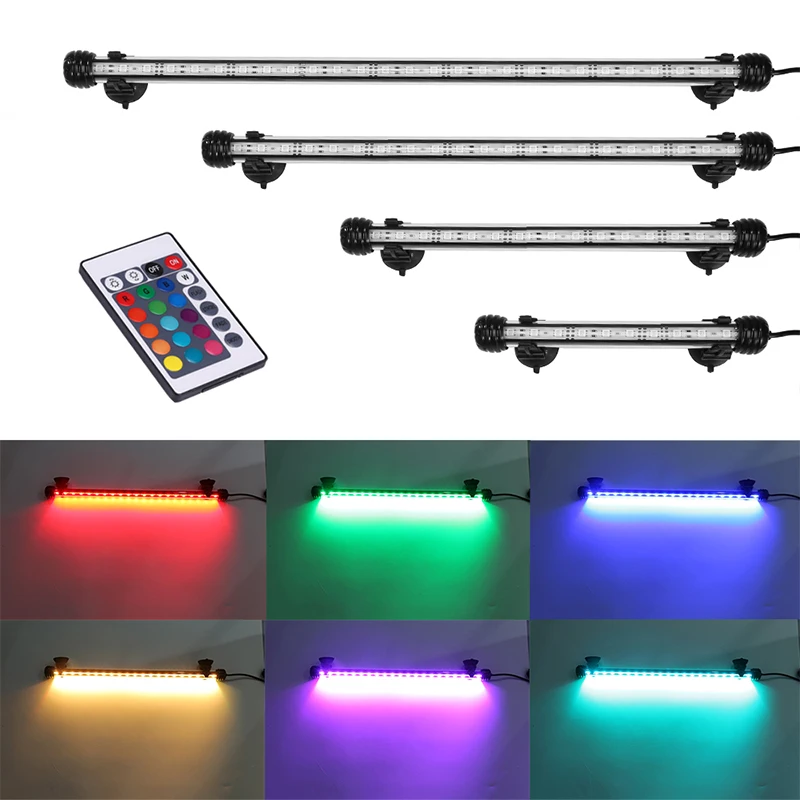 RGB дистанционный аквариумный Свет Энергосберегающее Освещение для аквариума водонепроницаемый водный растительный свет аквариум светодиодное освещение 18-48 см ЕС США штекер