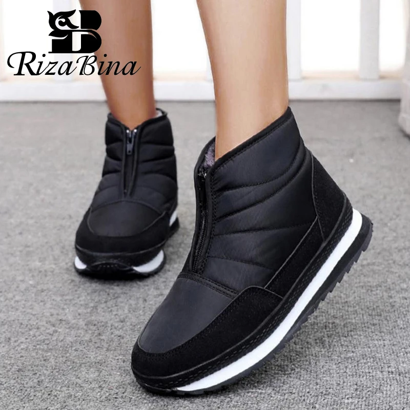 RIZABINA/женские зимние ботинки Новое поступление теплая зимняя обувь женские