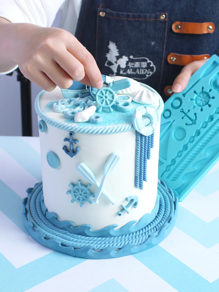 Oceans Silicone Mold Baking Tools for Cakes Paddle Sailboat Anchor Cake Fondant Bakery Decoration Mould | Дом и сад
